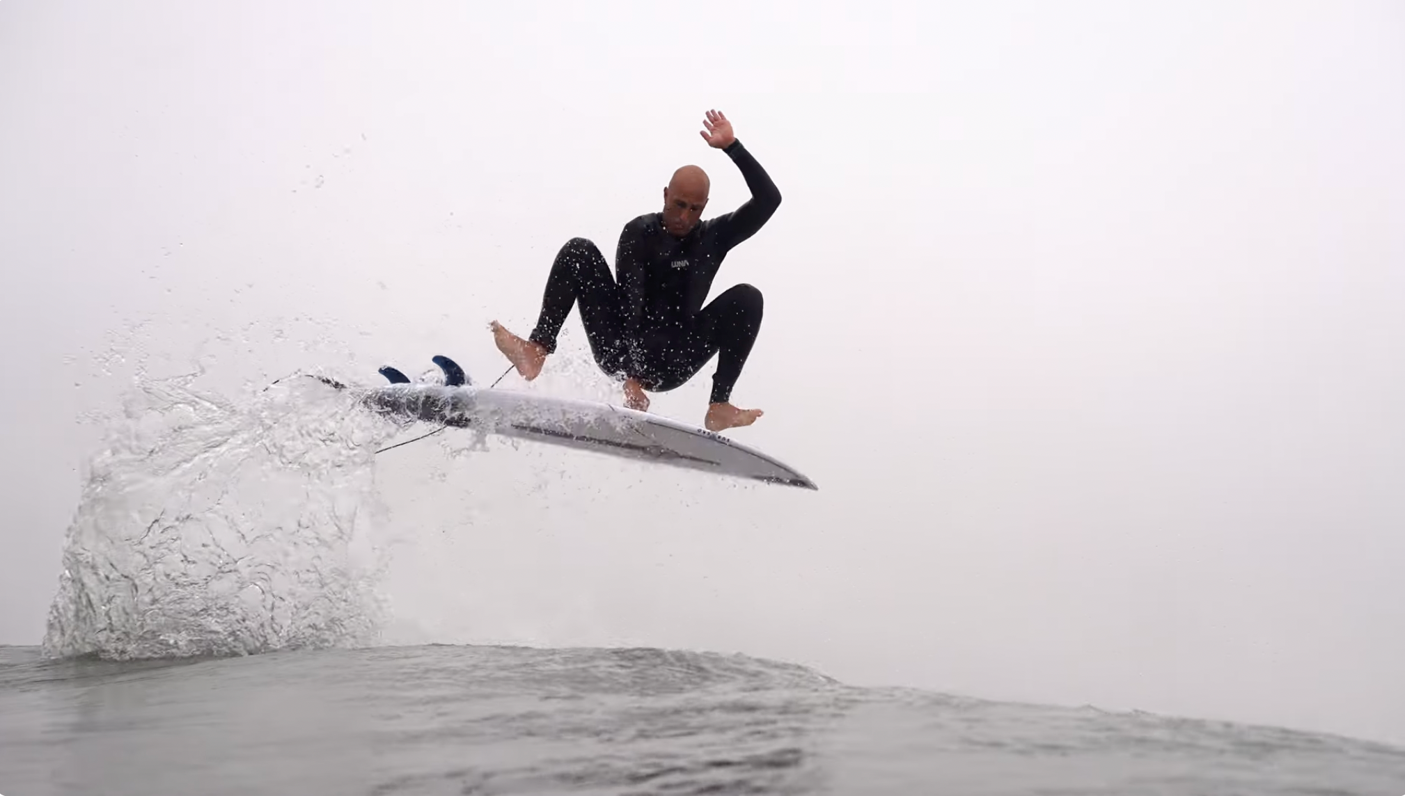 Kevin Meza Surfing Finger Flip in Lunasurf Wetsuits — In-Water Session Filmed by Sean Evans