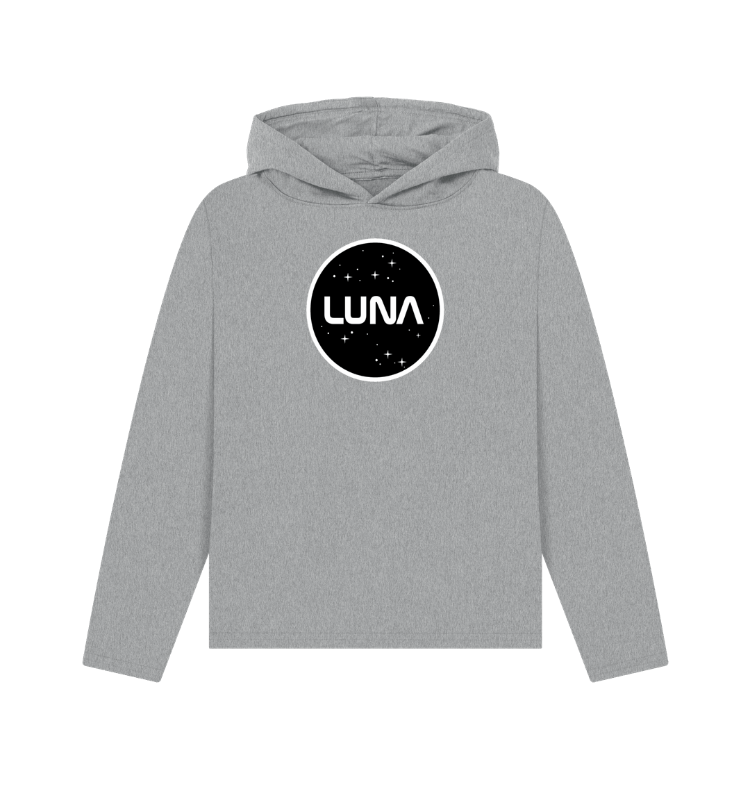 Athletic Grey Womens Relaxed Fit Hoodie 'Luna Constellation'