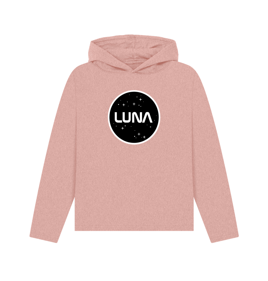 Sunset Pink Womens Relaxed Fit 'LUNA CONSTELLATION' REMILL Recycled Hoodie
