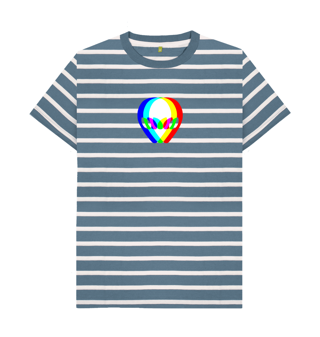 Blue Stripes Printed Premium T-Shirt