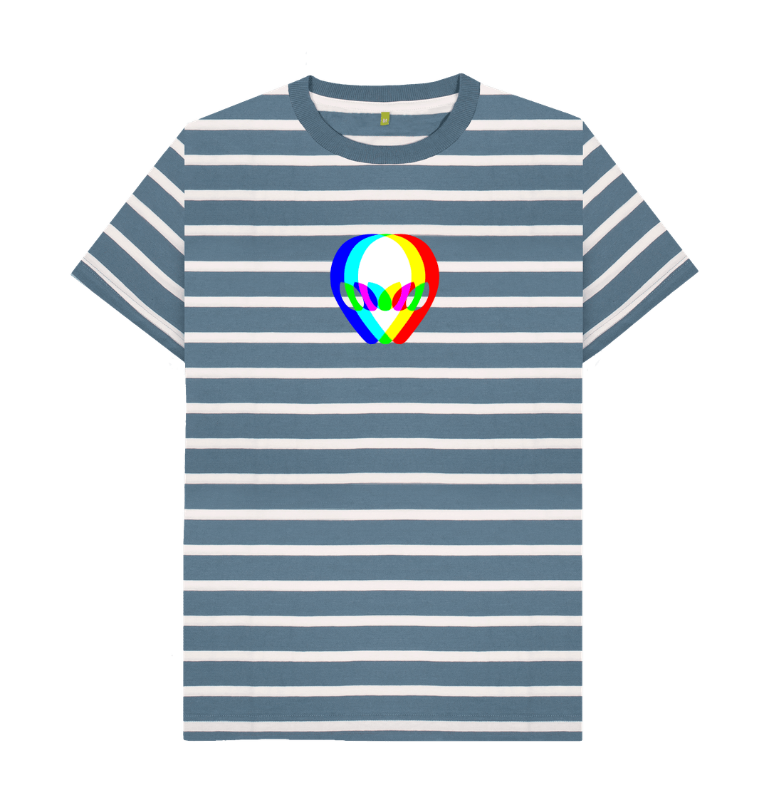Blue Stripes Printed Premium T-Shirt