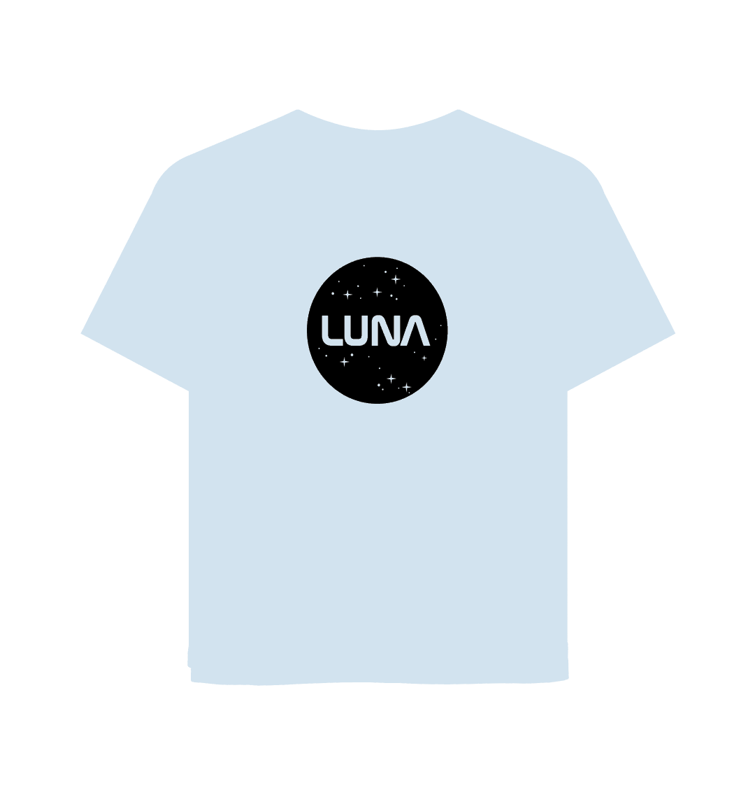 Sky Blue Womens Relaxed Fit Tee 'Luna Constellation'