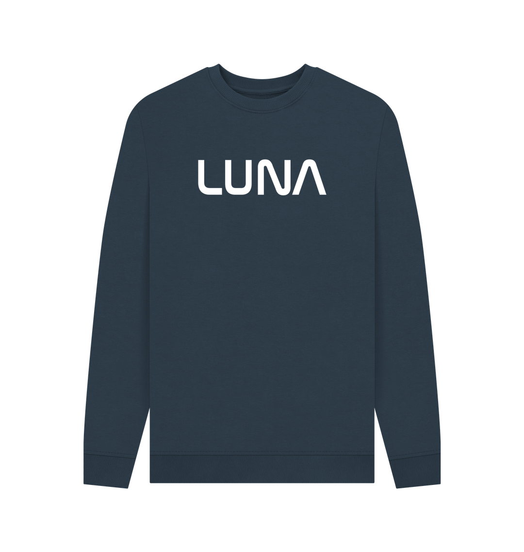 Navy Blue Printed Sweater Front