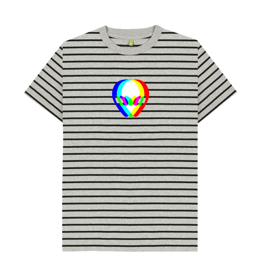 Grey & Black Stripe Printed Premium T-Shirt