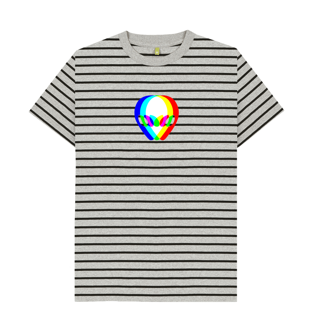 Grey & Black Stripe Printed Premium T-Shirt
