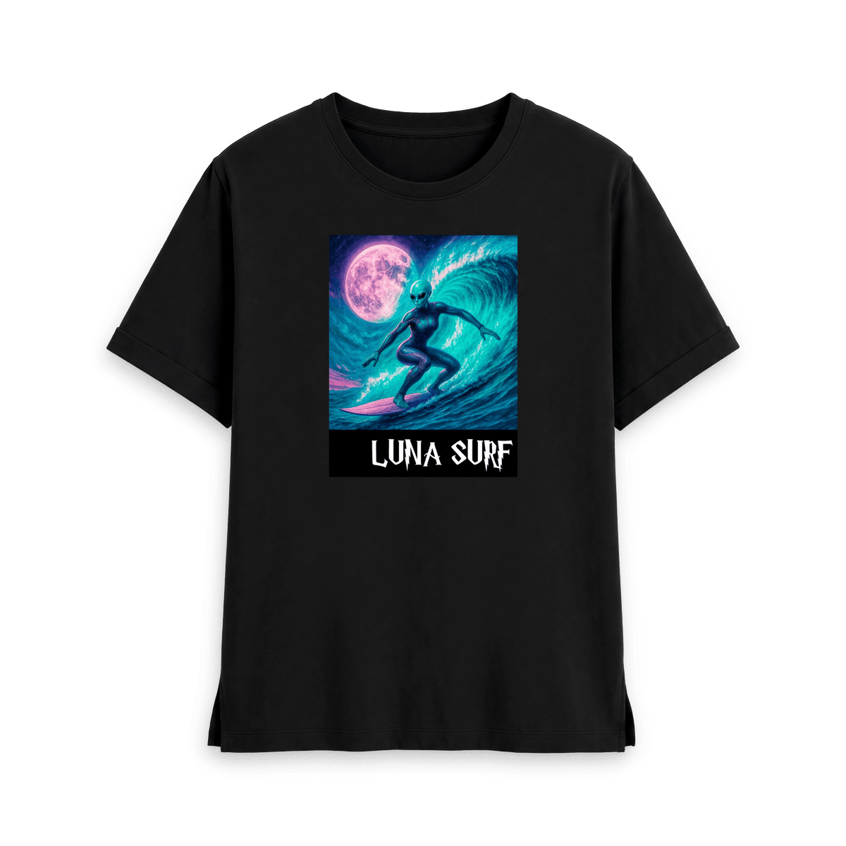 Black Printed T-shirt Front