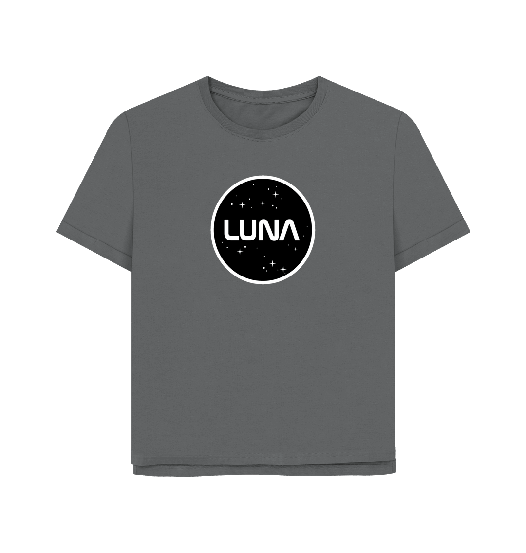 Slate Grey Womens Relaxed Fit Tee 'Luna Constellation'