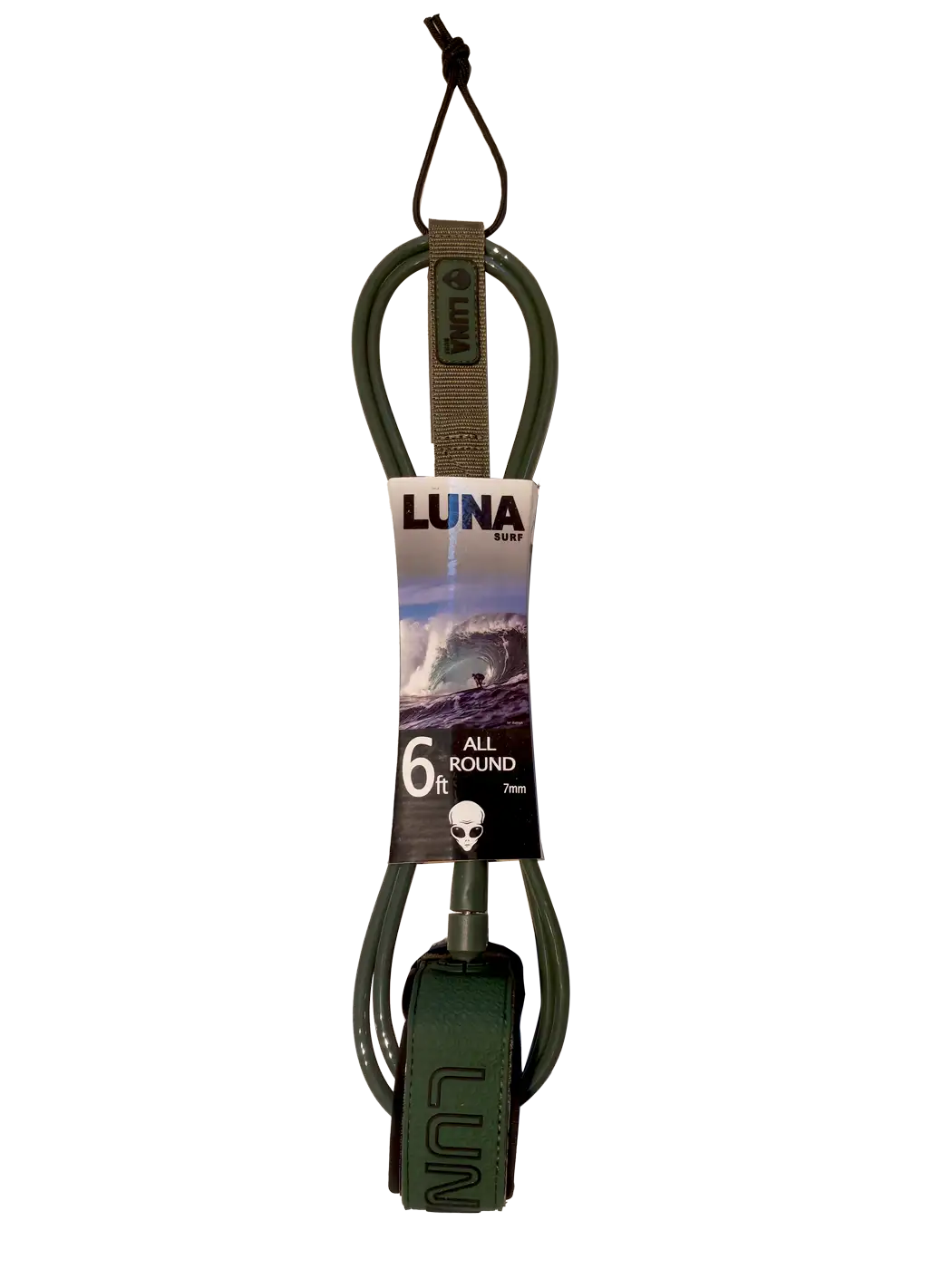 LUNASURF 6ft 6mm Surfbrettleine Schwarz Gelb
