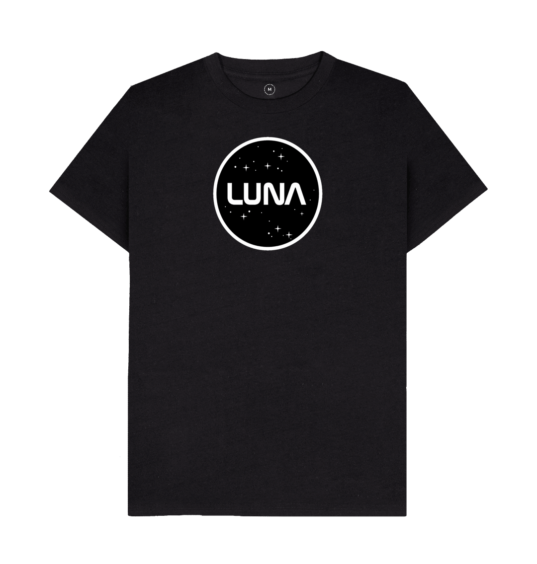 Black Mens 'LUNA CONSTELLATION' REMILL Recycled Tee