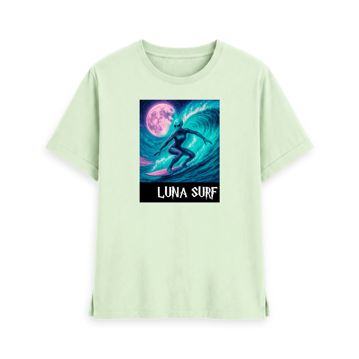 Pastel Green Printed T-shirt Front