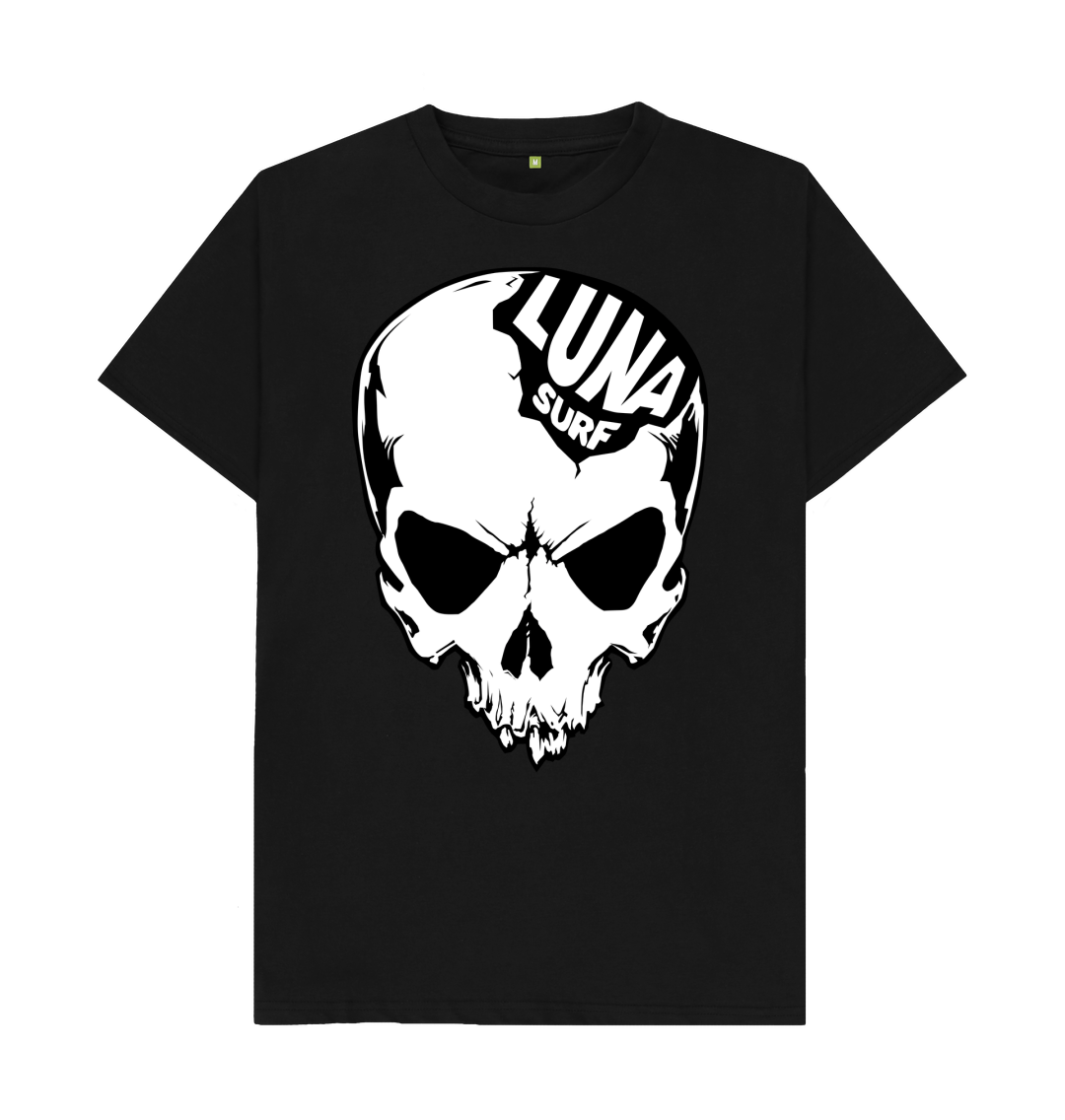 Black Mens Luna Alien Skull Large Logo