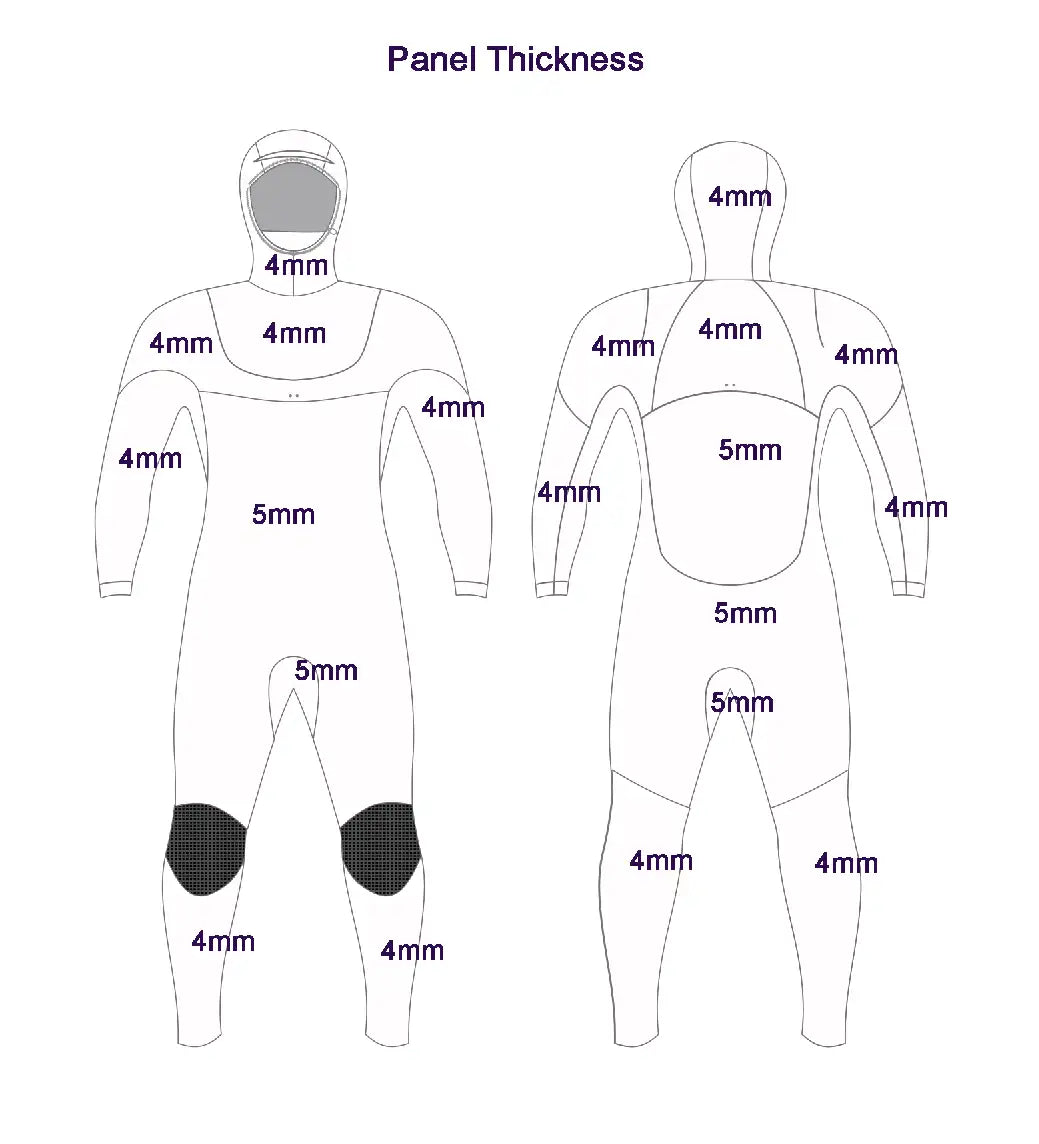 Traje de neopreno para hombre Alpha 5/4 con capucha y cremallera frontal Yamamoto