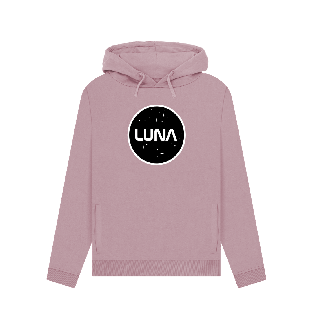 Mauve Womens Pullover Hoodie 'Luna Constellation'