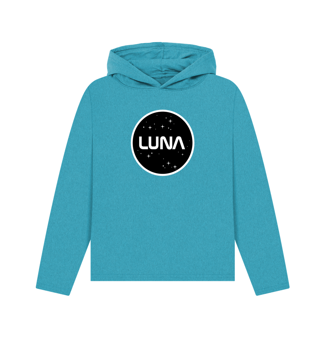 Ocean Blue Womens Relaxed Fit 'LUNA CONSTELLATION' REMILL Recycled Hoodie