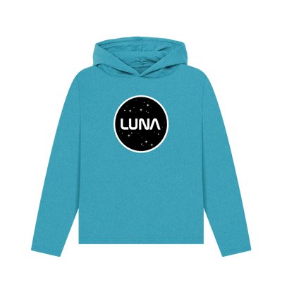 Ocean Blue Womens Relaxed Fit 'LUNA CONSTELLATION' REMILL Recycled Hoodie