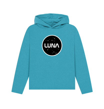 Ocean Blue Womens Relaxed Fit 'LUNA CONSTELLATION' REMILL Recycled Hoodie