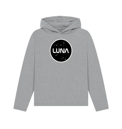 Athletic Grey Womens Relaxed Fit Hoodie 'Luna Constellation'