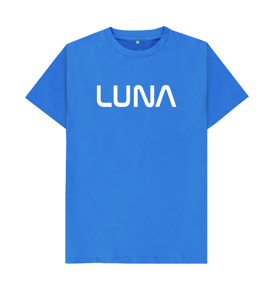 Bright Blue Mens Astro Tee White