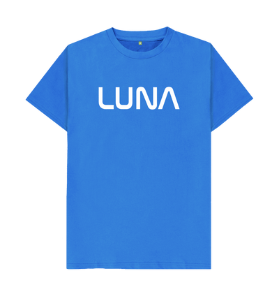 Bright Blue Mens Astro Tee White