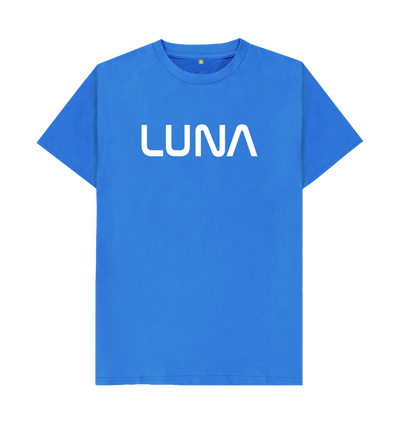 Bright Blue Mens Astro Tee White