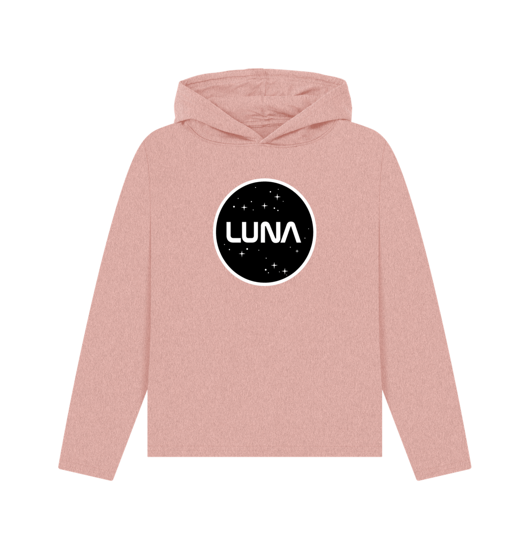 Sunset Pink Womens Relaxed Fit 'LUNA CONSTELLATION' REMILL Recycled Hoodie