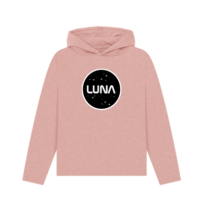 Sunset Pink Womens Relaxed Fit 'LUNA CONSTELLATION' REMILL Recycled Hoodie