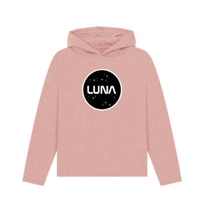 Sunset Pink Womens Relaxed Fit 'LUNA CONSTELLATION' REMILL Recycled Hoodie