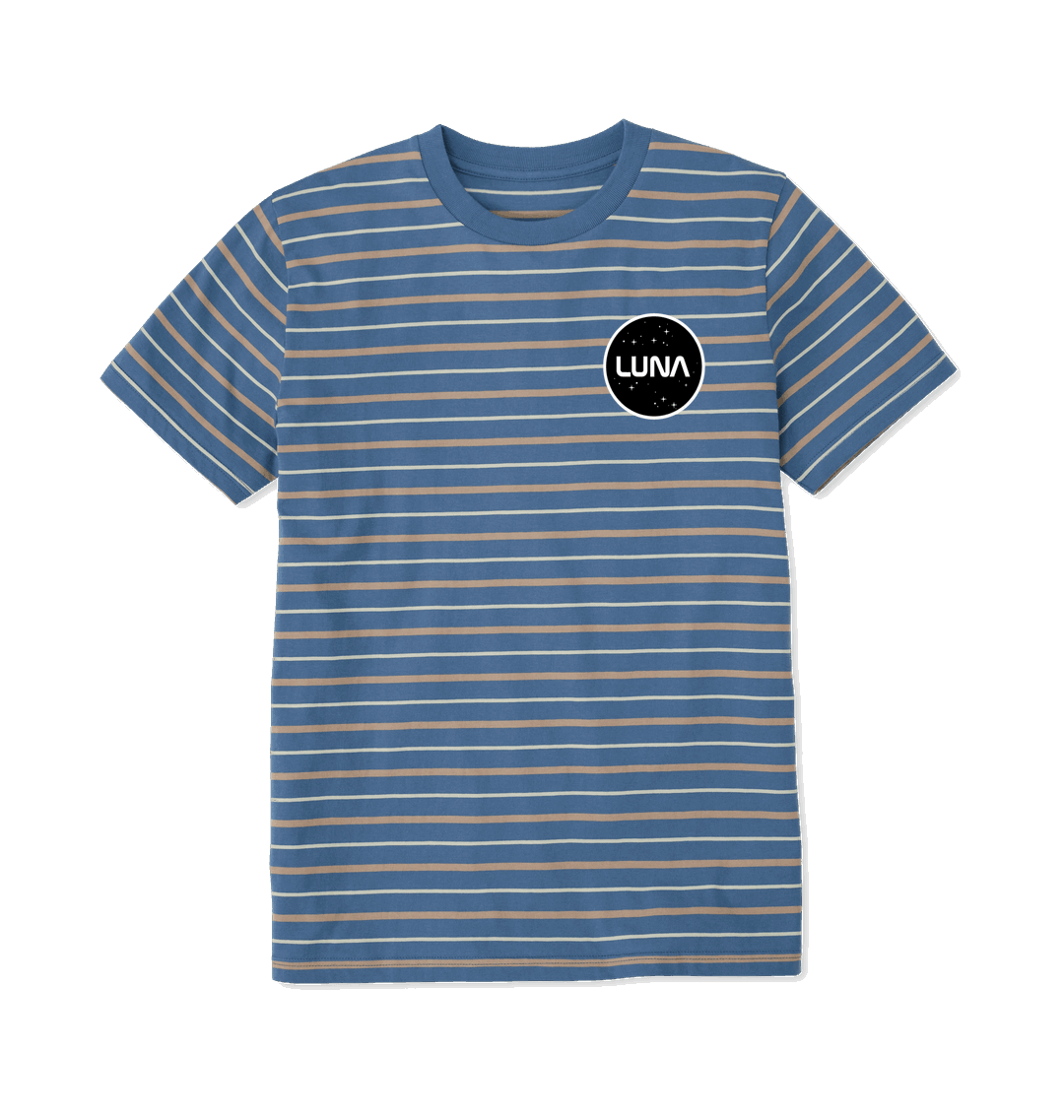 Taupe & Solent Stripes Printed Premium T-Shirt
