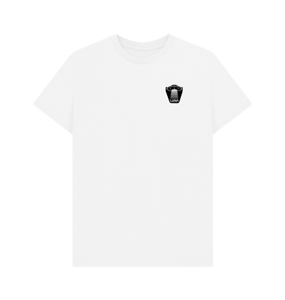 White Mens 'UFO BEAMED' Tee | Large Back Print