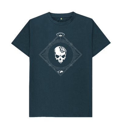Denim Blue Mens Beamed Alien Tee Chest Logo