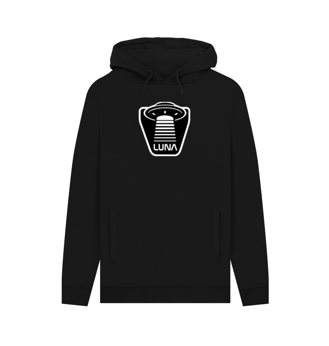 Black Mens 'UFO BEAMED' REMILL Recycled Hoodie