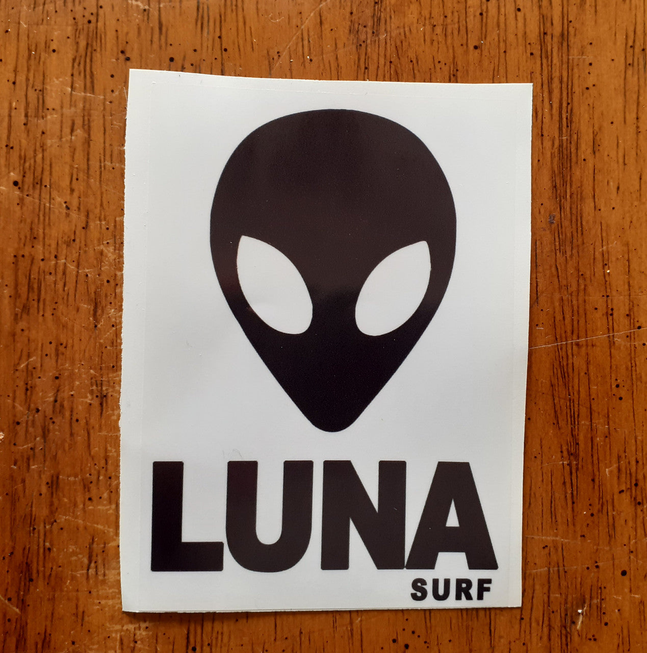 Alien Luna surf sticker clear backed