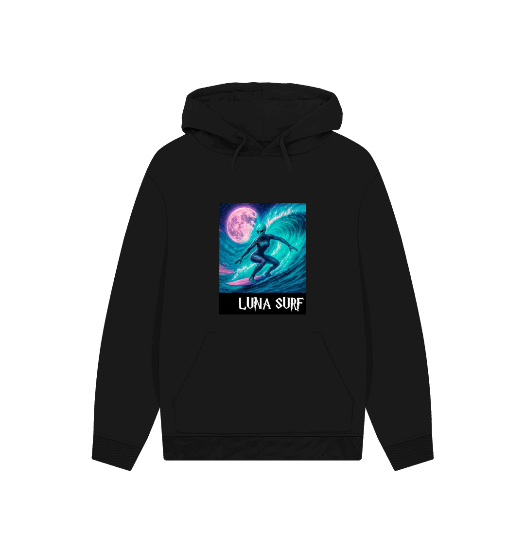 Black Printed Hoody Front