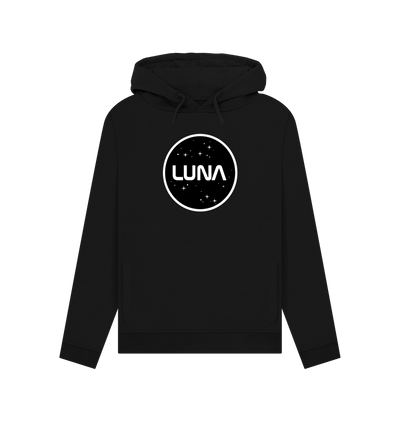 Black Womens Pullover Hoodie 'Luna Constellation'