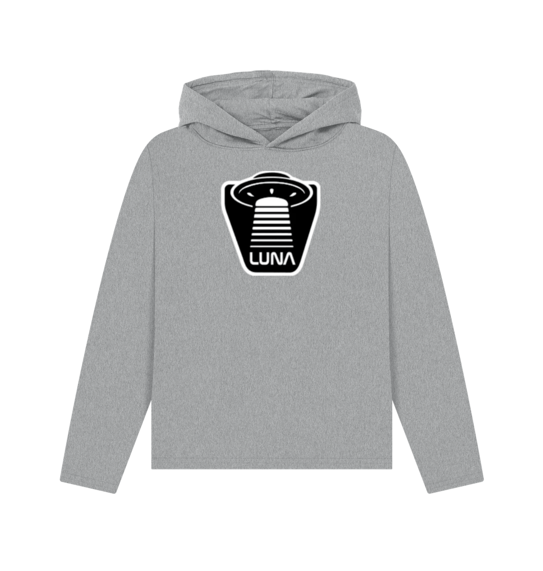 Athletic Grey Womens Relaxed Fit Hoodie 'UFO Beam'