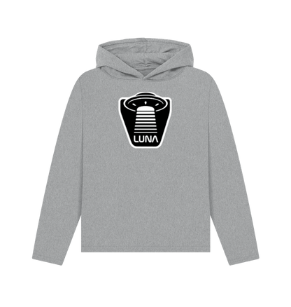 Athletic Grey Womens Relaxed Fit Hoodie 'UFO Beam'