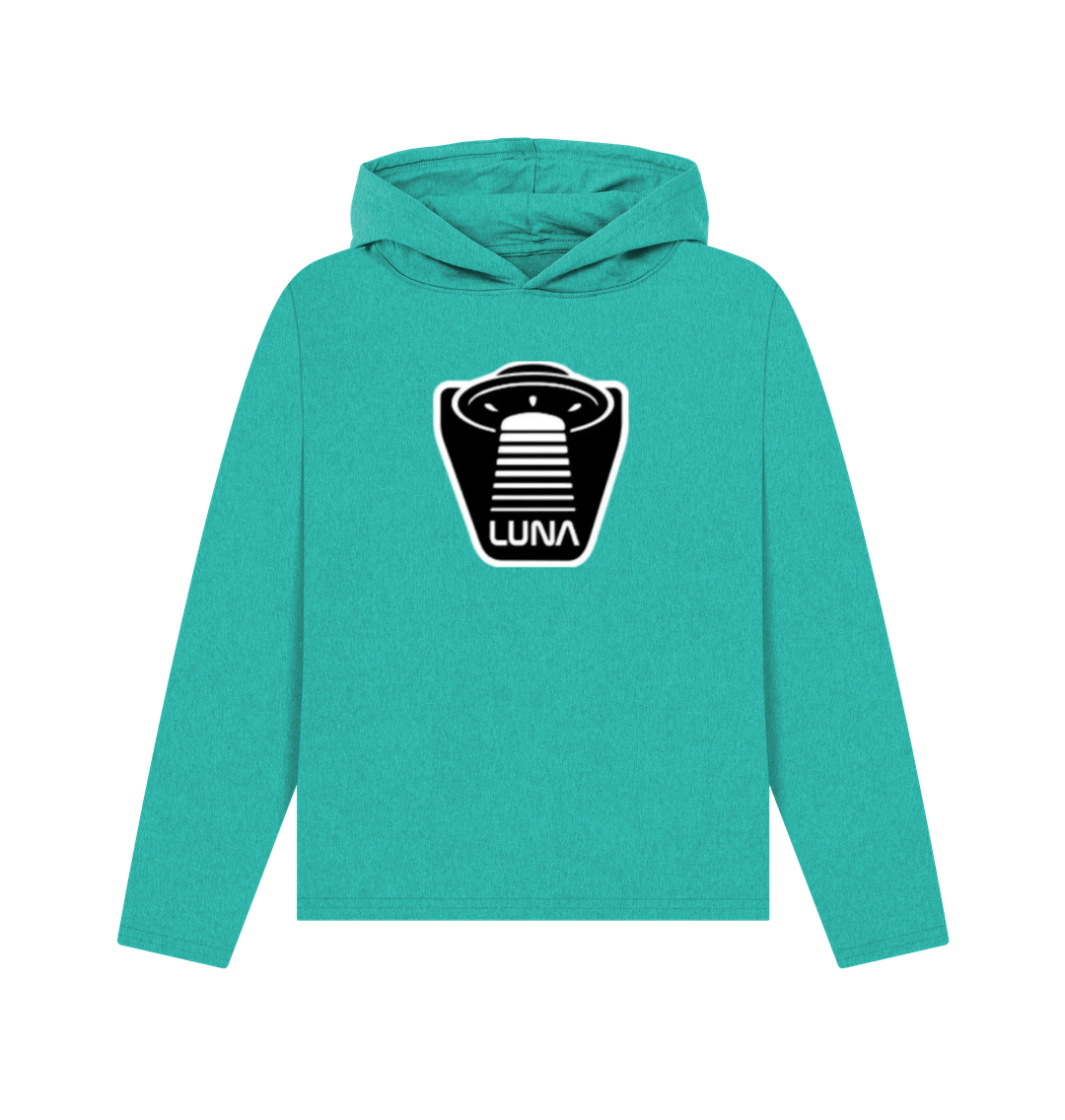 Seagrass Green Womens Relaxed Fit 'UFO BEAMED' REMILL Recycled Hoodie