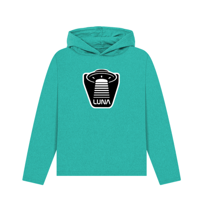 Seagrass Green Womens Relaxed Fit 'UFO BEAMED' REMILL Recycled Hoodie