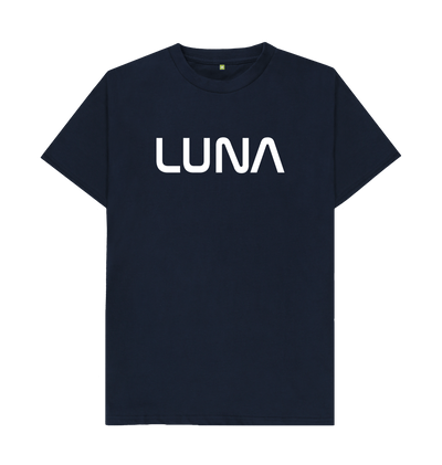 Navy Blue Mens Astro Tee White