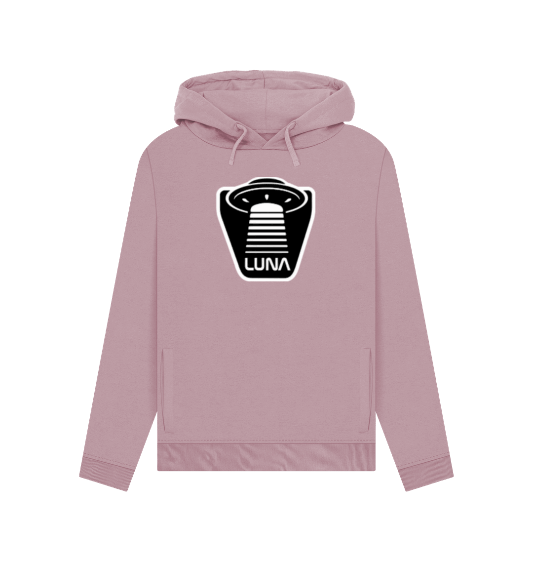Mauve Womens Pullover Hoodie 'UFO Beam'