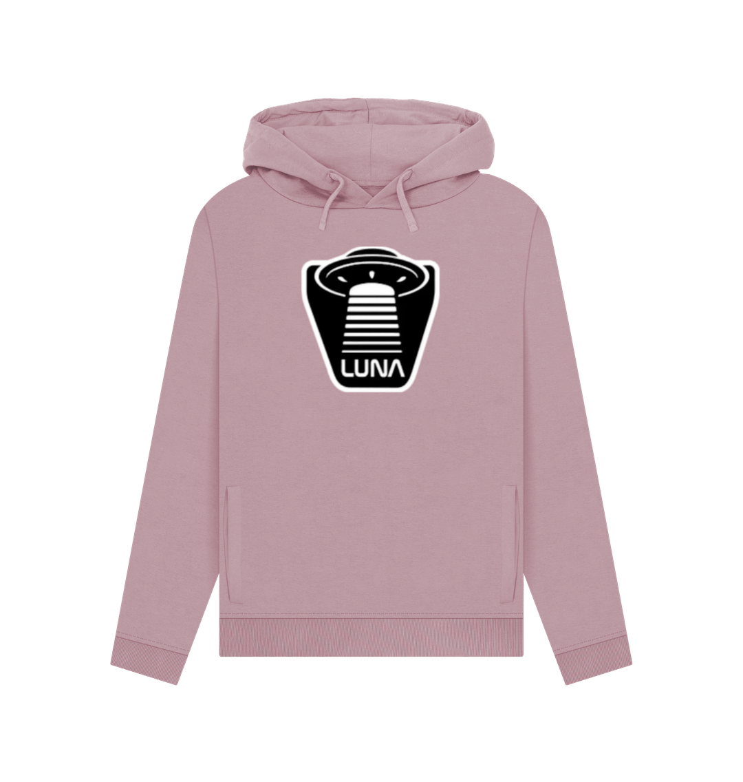 Mauve Womens Pullover Hoodie 'UFO Beam'