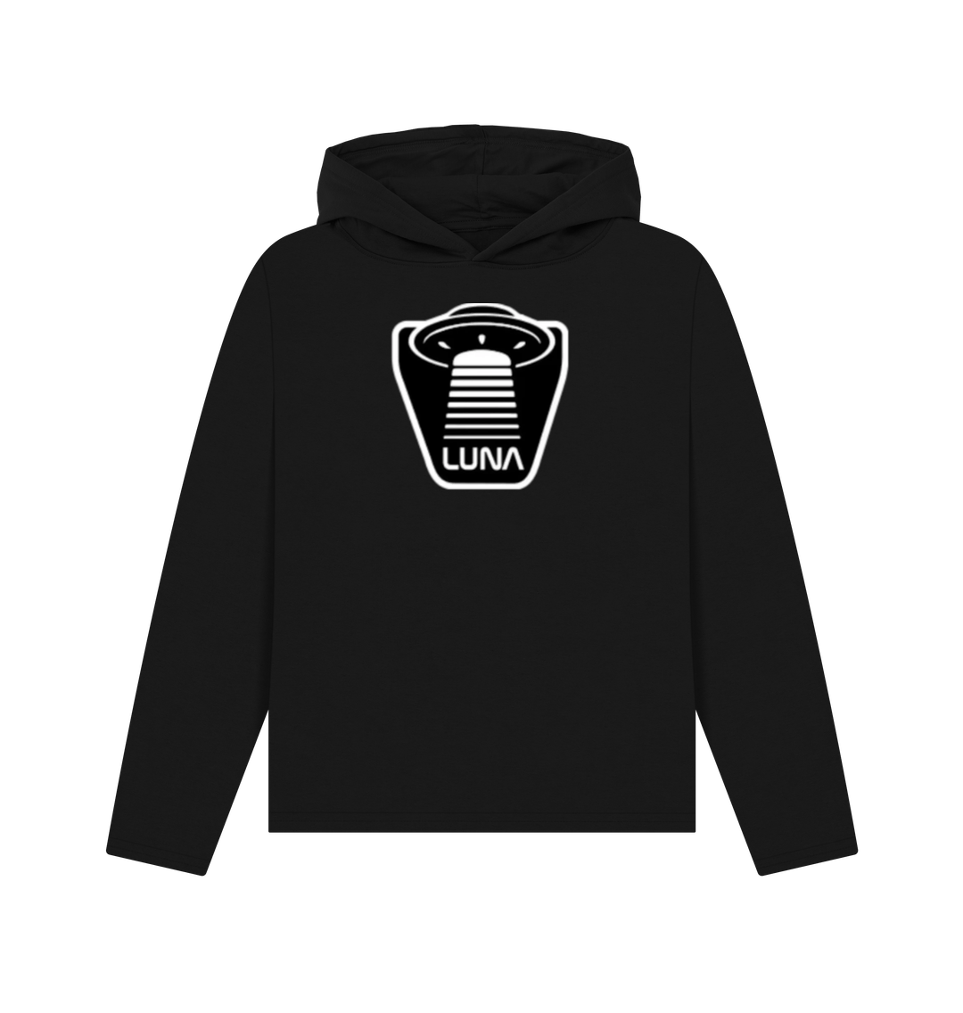 Black Womens Relaxed Fit Hoodie 'UFO Beam'