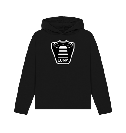 Black Womens Relaxed Fit Hoodie 'UFO Beam'