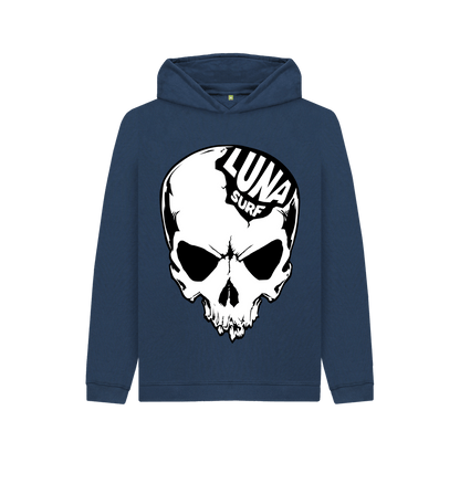 Navy Blue Kids Alien Skull Hoodie