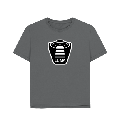 Slate Grey Womens Relaxed Fit Tee 'UFO Beam'