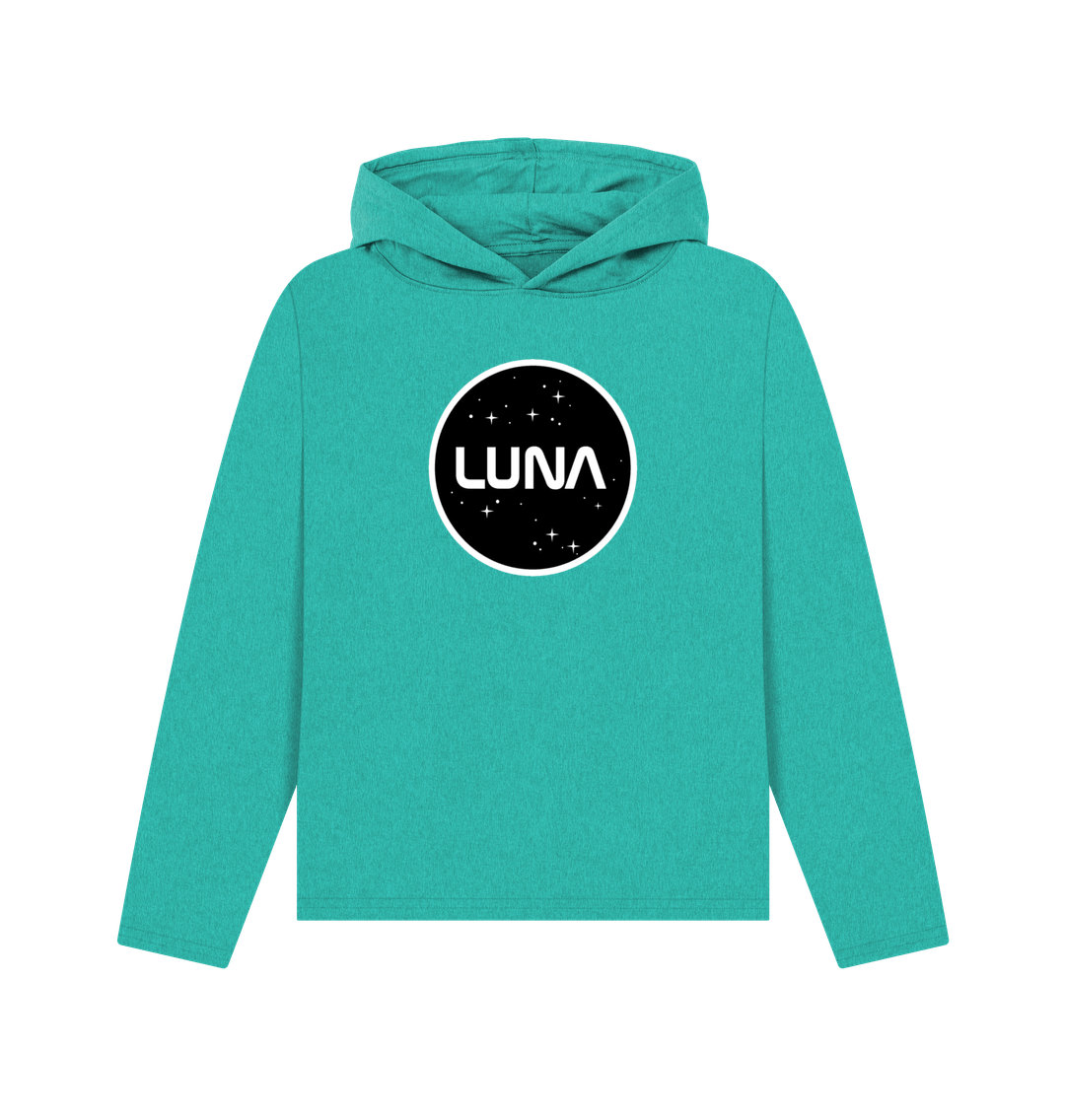 Seagrass Green Womens Relaxed Fit 'LUNA CONSTELLATION' REMILL Recycled Hoodie