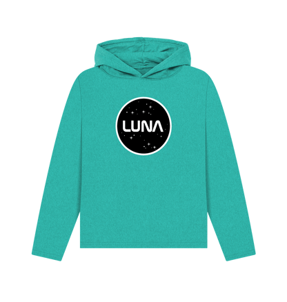 Seagrass Green Womens Relaxed Fit 'LUNA CONSTELLATION' REMILL Recycled Hoodie