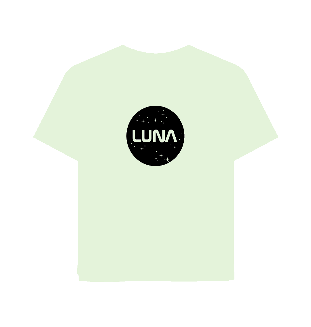 Pastel Green Womens Relaxed Fit Tee 'Luna Constellation'