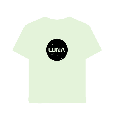 Pastel Green Womens Relaxed Fit Tee 'Luna Constellation'