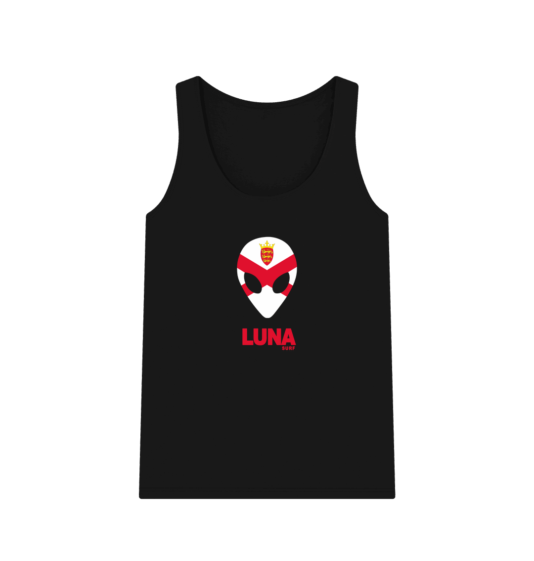 Black Womens Jersey Alien Vest Top
